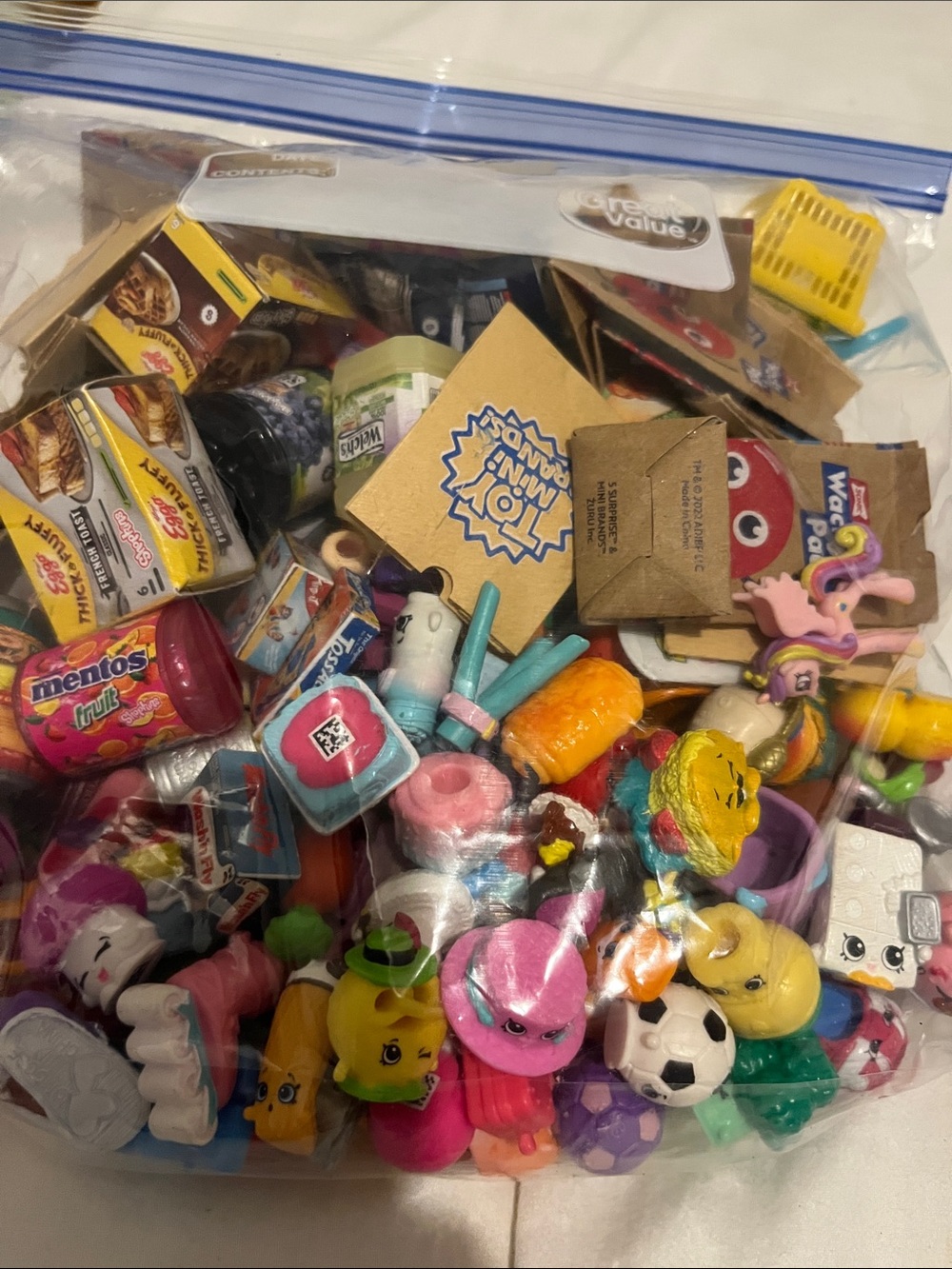 Shopkins Mixed Collectible Figurine Lot - Pink, Yellow, Blue & Purple